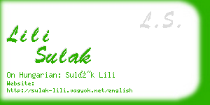 lili sulak business card